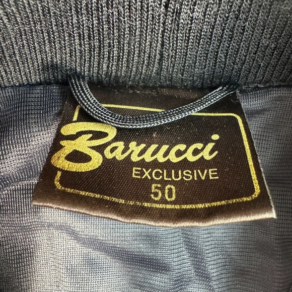 Barucci Exclusive Button Jacket Mens Size 50 Black Gold Dot Metallic Vintage - Picture 6 of 10